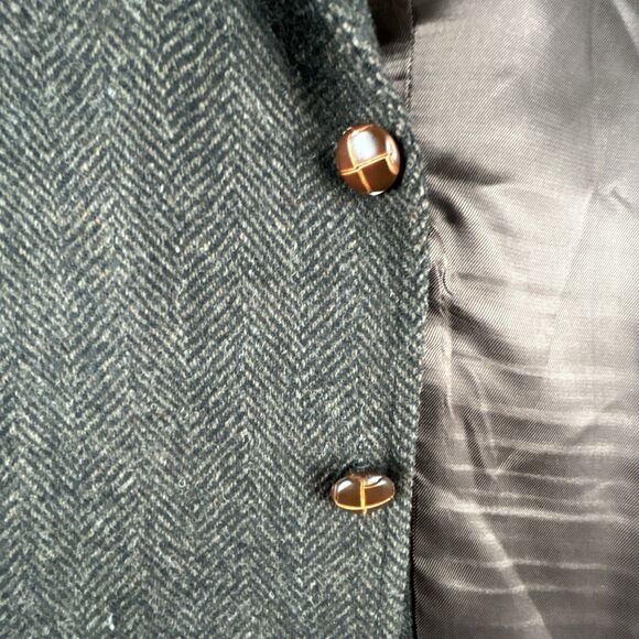 VTG Boston Traders Wool Blazer Mens Sz 44 R Tweed Herringbone Sport Coat Jacket - Picture 5 of 10